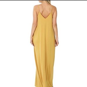 Women V-Neck Draped Beach Summer Cami Long Maxi coverup with Side Pockets (OS)